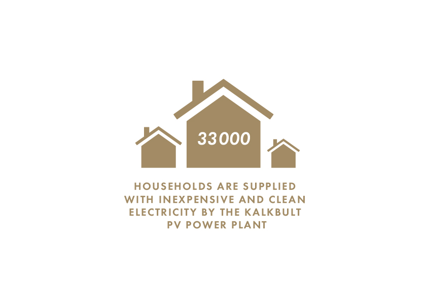 Households are supplied with inexpensive and clean electricity by the kalkbult PV Power Plant