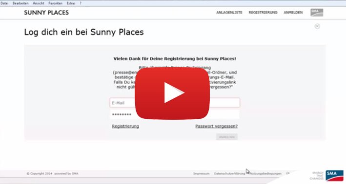 Screencast: Sunny Places Registrierung