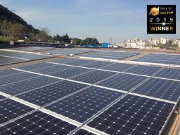 Award-winning PV-diesel hybrid project: 200 kW of installed solar energy on the roof of the plastic factory Advanced Plastic Industries (API) in Zouk Mosbeh, Lebanon, to complement 3 x 750 kVA of diesel generator power.